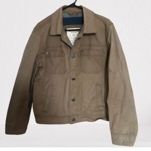 American Eagle Men's Tan Khaki Workwear Utility Trucker Bomber Jacket Medium